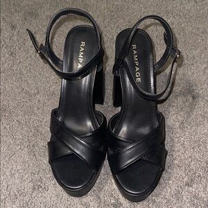 Rampage Black Strappy Heels